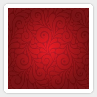 Retro Disco Red Floral pattern Sticker